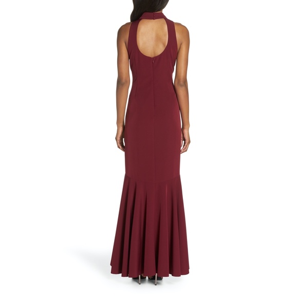 Vince Camuto Mock Neck Embellished Ruffle Hem Gown - Picture 5 of 11